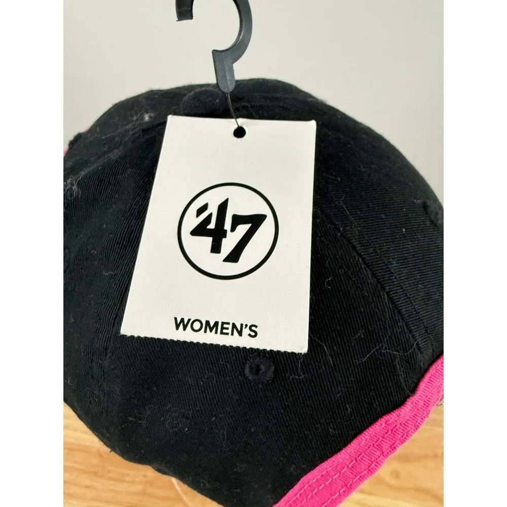 Miami Dolphins NFL 47 Clean Up Womens Hat Black Embroidered Pink Adjustable NEW